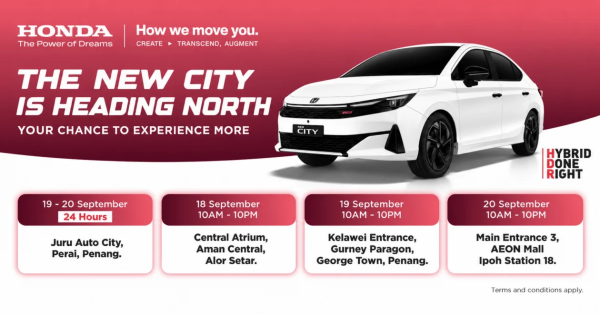 2026 Honda City facelift preview heads north � Alor Setar, George Town, Juru Auto City 24h, Ipoh; 18-20 ��������