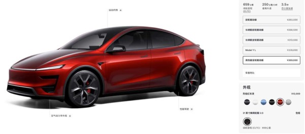 Tesla Model Y Performance �������� � �����: 460 �.�., ������ �� 100 ��/� �� 3,5 �, ����� ���� CLTC 659 ��, �������� � ������