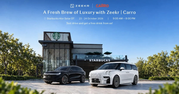 �������� ����-����� Zeekr 7X � 009 � Starbucks Alor Setar DT, 23-24 �������, � �������� ���������� �������